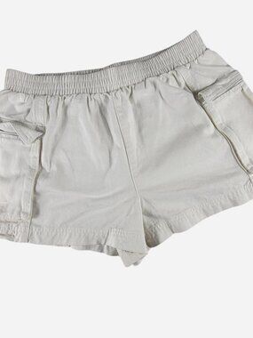 womens  Forever 21 white elastic cargo short shorts size M